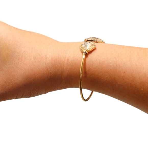 Sparkling Crystal Open Top Cuff Bangle - Picture 13 of 15